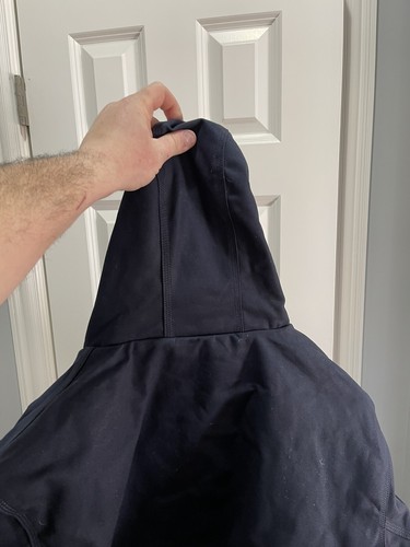 Carhartt Jacket Mens L Large Reg Hooded Blue Quilt Lined 0J0140-M Loose Fit NWT | eBay