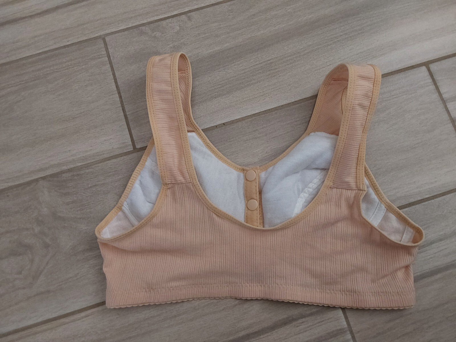 Beige Snap Front Lightly Padded Wireless Bra.    … - image 3