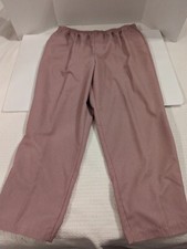 Women's Alfred Dunner Dusty Rose Polyester Elastic Waist Pull On Pants Size 16