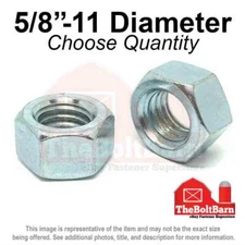 5/8"-11 Grade 2 Finished Hex Nuts Coarse Thread (Pick Quantity & Finish)