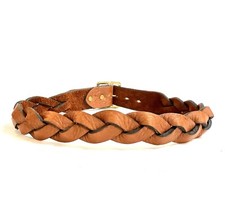 Joed Brown Tobacco Buffalo Genuine Leather Buckle. Braided Soft Belt Size 30 Sm