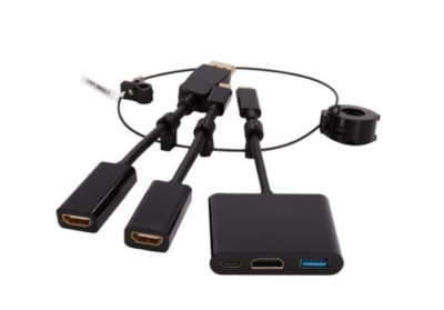 Universal HDMI Adapter Ring Pigtail DP/Mini DP/USB C to HDMI female USB & USB C