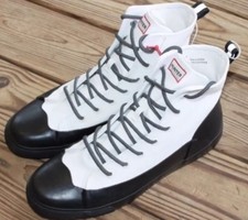 Hunter Target Adult Unisex Dipped Canvas High Top Sneaker White/Black Sz13M/15W
