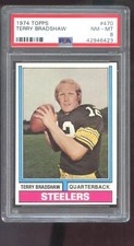 1974 Topps #470 Terry Bradshaw PSA 8 Graded Football Card Pittsburgh Steelers