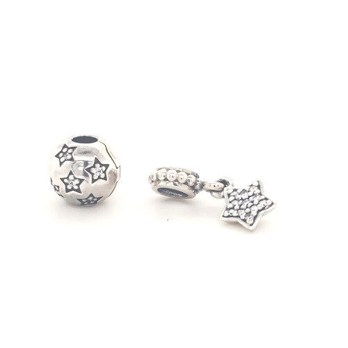 Pandora 925 Pave Twinkle Star 791024cz, 791058cz many slide clip - Main Image