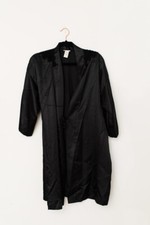 Vintage Cinema Etoile Small black satin robe missing belt