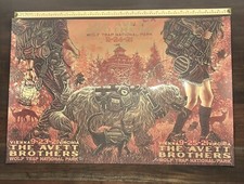 Avett Brothers Wolftrap VA 2021 Uncut Gold Foil AP Variant by Luke Martin #14/15