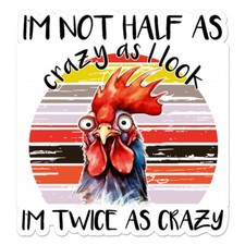 Crazy Rooster, Vinyl Decal Sticker, Indoor Outdoor, 3 Sizes, 11533