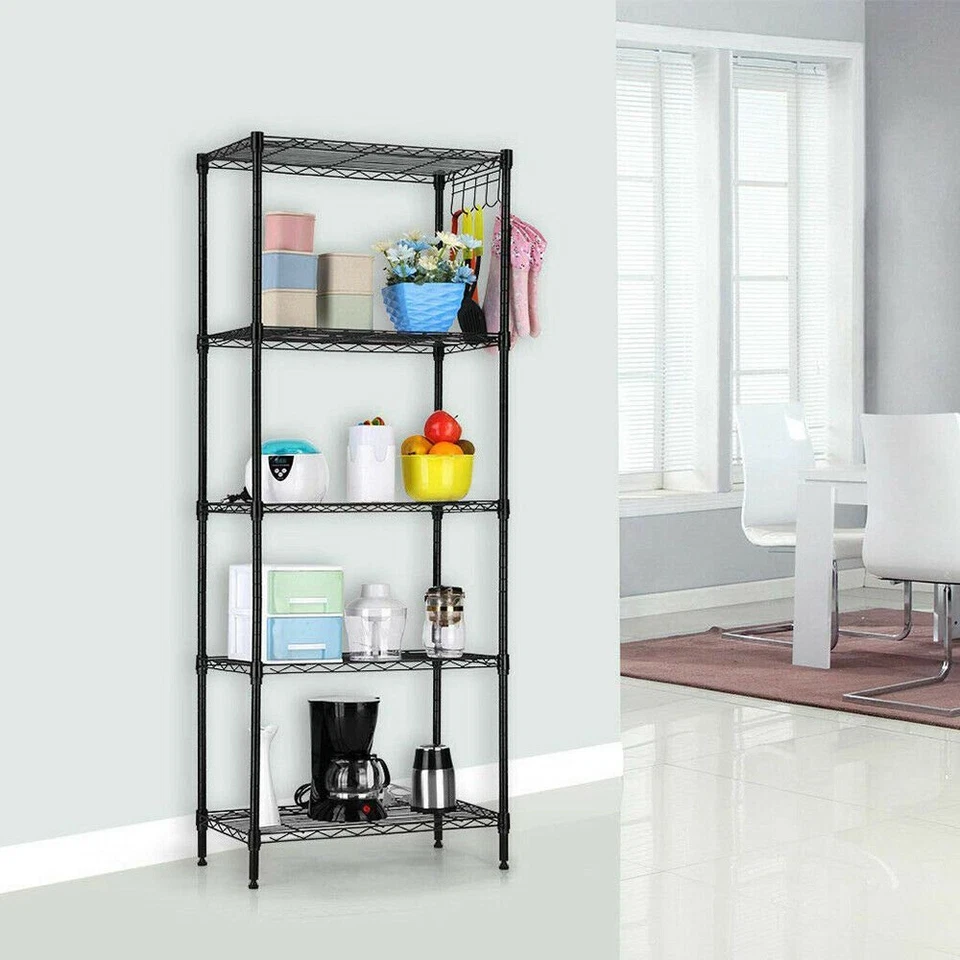 Heavy Duty Adjustable 5 Layer Wire Shelving Rack Shelf Storage Wire Metal Unit - Image 2 of 4