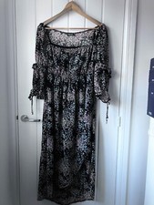 Nasty Gal Floral Square neck Raised Hem midi dress UK 10
