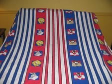 Vintage 1997 LOONEY TUNES Sheet Set Mixed Full Size Fitted Twin Size Flat Fabric