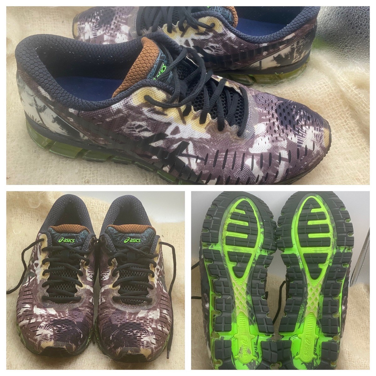 gel quantum 360 asics black and green shoes