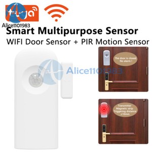 Tuya Smart Multipurpose WiFi Capteur de porte PIR Capteur de mouvement 2-in-1 fonction