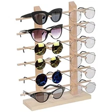 Wooden Sunglasses Display Rack Eyewear Stand Organizer Holder for Home Shop
