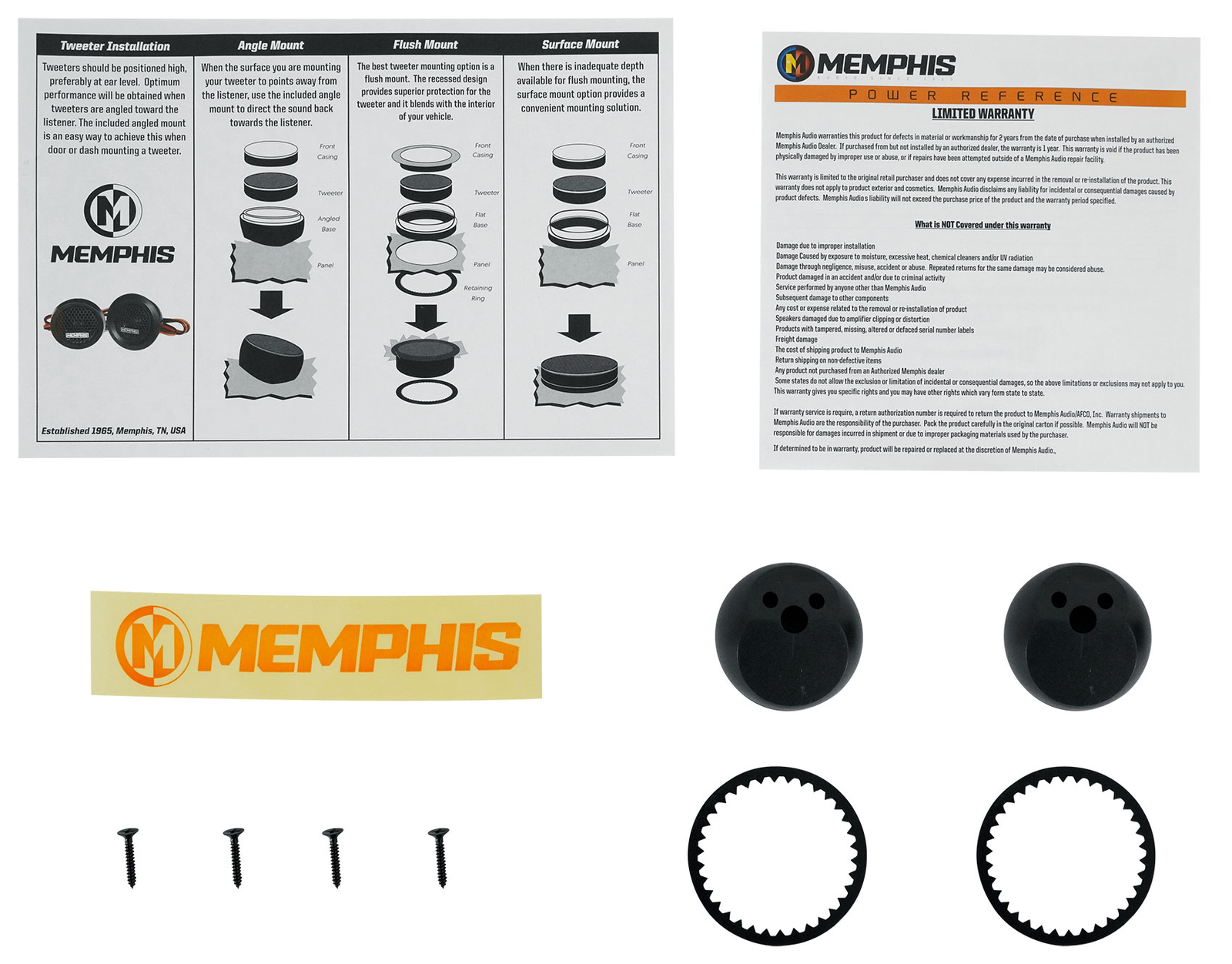 Пара Автомобильных купольных твитеров Memphis Audio PRX10 1 PEI Портативный динамик Bluetooth