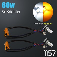 Error Free Whiteamber 1157 Led Drl Switchback Turn Signal Parking Light Bulbs