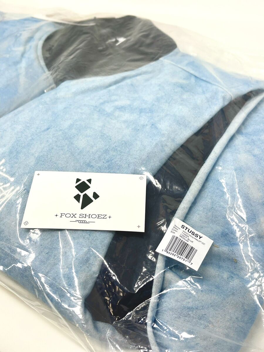 Stussy Washed Canvas Primaloft Vest Light Blue Black Zip Stussy Washed Canvas Primaloft Vest Light Blue Black Zip