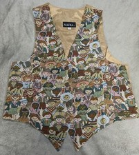 Vintage Nadia Embroidered CHILDREN Tapestry Womens SMALL Grandmacore Vest NEW v3