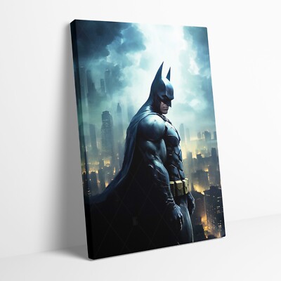 Batman Gotham bei Nacht aufgespannte Leinwand oder ungerahmtes Poster Kunst weitere Größen