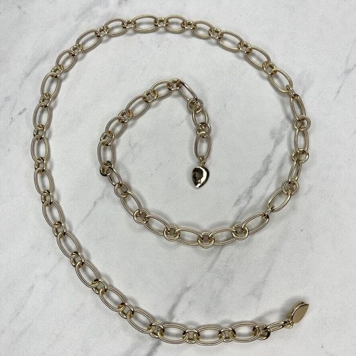 Gold Tone Leaf Hook Chain Link Belt Size XS Small S eBay