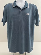 The North Face Mens Size M Blue Vapor Wick Short Sleeve Activewear Polo Shirt