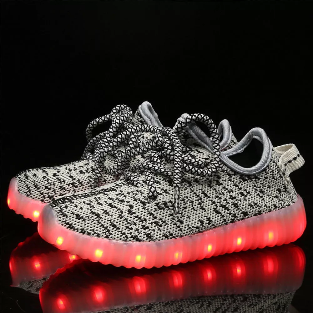 Children Board Shoes LED Light-Up Casual Footwear Boys And Girls Shoes,  Size: 24(Yellow)