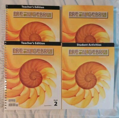 BJU Press Pre-Algebra  SET Teacher's Edition, Student Text, Student Activities 