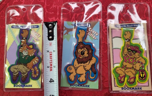 Set Of 3 CRAZY CRITTER Collector Book Marks Lion Cat Kitten year 2000 - Picture 10 of 10