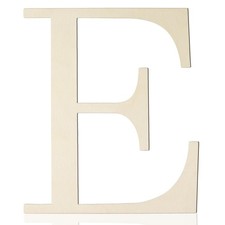 Large Wooden Letter E 12 Inch, Craft Cutout, Home Decoration, Beige