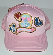 Stoney Clover Lane Walt Disney World Pink Patches Baseball Hat Cap Adult NEW