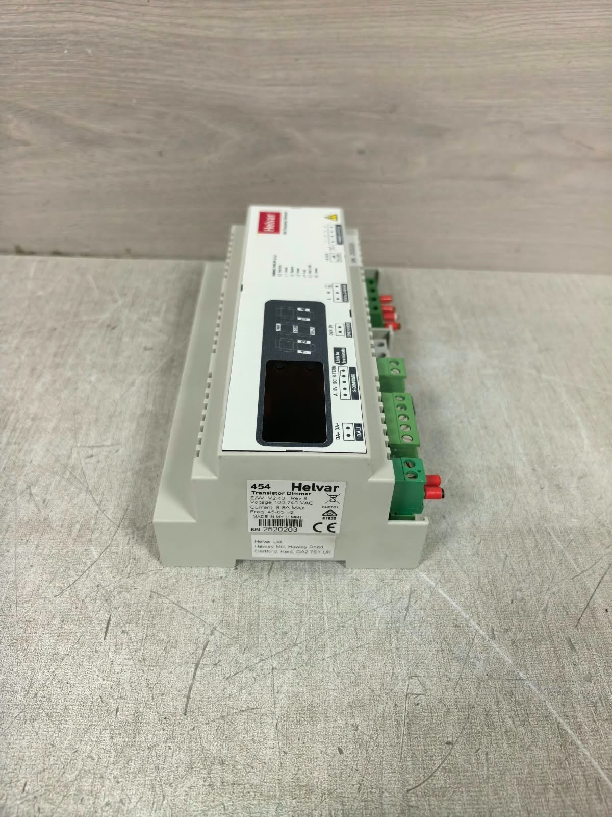 HELVAR 454 REV 8 S/W V2.40 HELVAR 454 TRANSISTOR DIMMER REV 8 S/W V2.40 100-240VAC 11