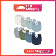 Konssy Muslin Baby Bibs 8 Pack Baby Bandana Drool Bibs Cotton for Unisex Boys an