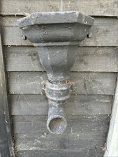 Vintage Cast Iron Gutter Hopper Planter Antique Reclaimed I With End Pipe Look