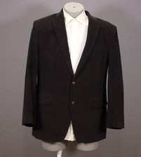 Lauren Ralph Lauren Men Black Corduroy Blazer Jacket Leather Buttons Cotton 42L