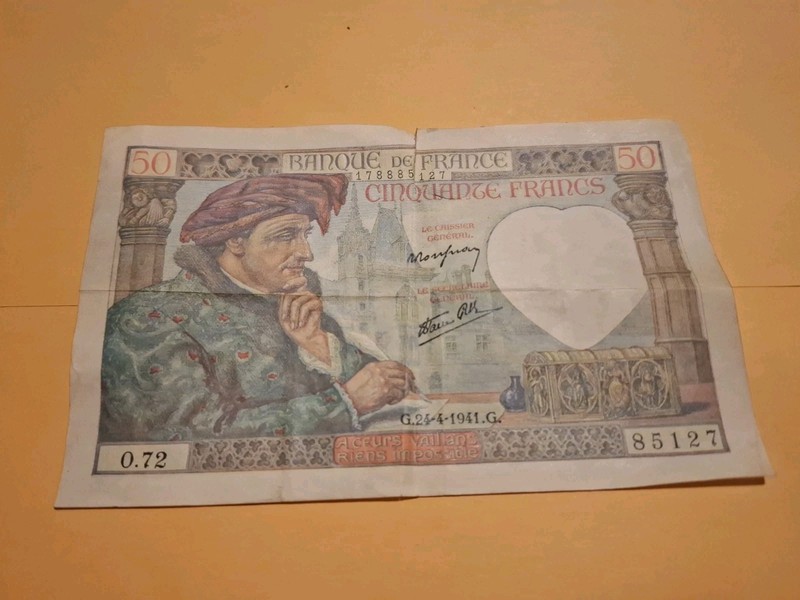 1940 France 50 Francs Note- French 