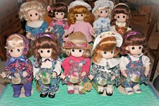 Precious Moments Vinyl 12" Dolls, 2nd Edition 'Garden of Friends' • 1995 Vintage