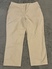 Chicos So Slimming Beige Straight Leg Career Pants Slacks Cuffed Size 1