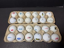 24 Lot VTG Logo Display Golf Balls Cadillac/UPS/3M