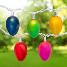 Northlight 10 Pearl Multi-Colored Easter Egg Spring Holiday Lights - White Wire