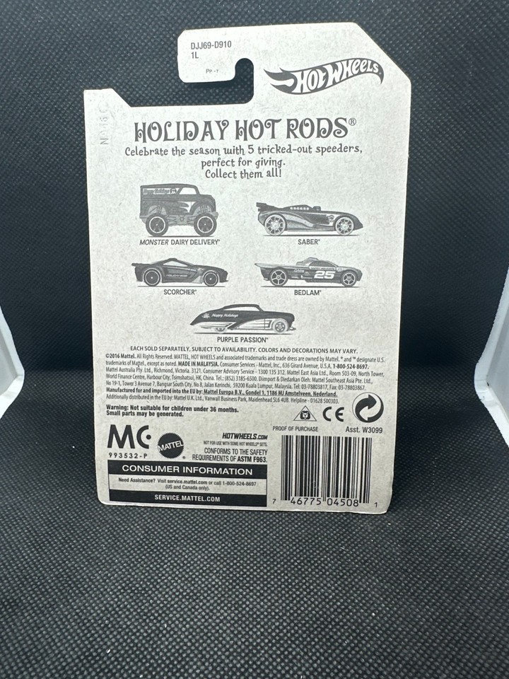 Hot Wheels Holiday Hot Rods 2016 - Ford Mustang 67 Custom Blanche - Jantes Dorées 5 Rayons - Neuf Sous Boîte