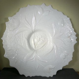 Cambridge Glass Everglade Milk Glass Large Platter Vintage! 16 1/2”! Beautiful!