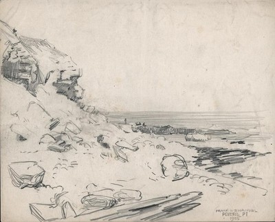 Frank Lewis Emanuel Pencil Drawing Peveril Point 1905