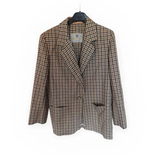 Vintage Aquascutum Made in England Check Blazer Jacket UK 12 / M