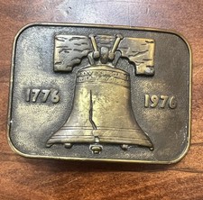 Vtg United States Liberty Bell Belt Buckle 1776-1976