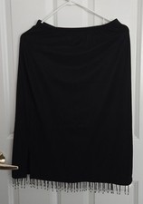 Vintage Y2K Womens Black Beaded Mini Skirt Fringe Size Medium New with tags