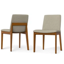 SIMPLIHOME Selena Dining Chairs - Scandinavian-Inspired Solid Ash Wood(Set of 2)