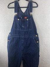 Dickies MEN'S WASHED DENIM OVERALL, STONEWASHED INDIGO BLUE, 36 X 32