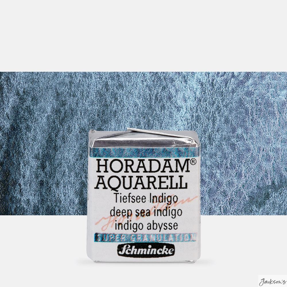 Schmincke Horadam Watercolour Paint Half Pan Supergranulation Deep Sea Indigo