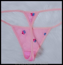 Vintage Y2k VICTORIA'S SECRET Sheer PANTIES Cupcake THONG String Bikini Pink M/L