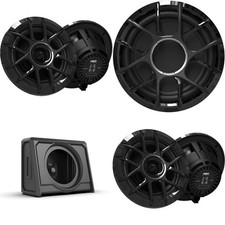 Wet Sounds 2 Pairs ZERO Series Marine Speakers  Subwoofer Bundle - Black